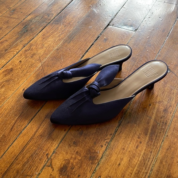 Maryam Nassir Zadeh Palo Mule in satin blue. Size 37. - Picture 2 of 4